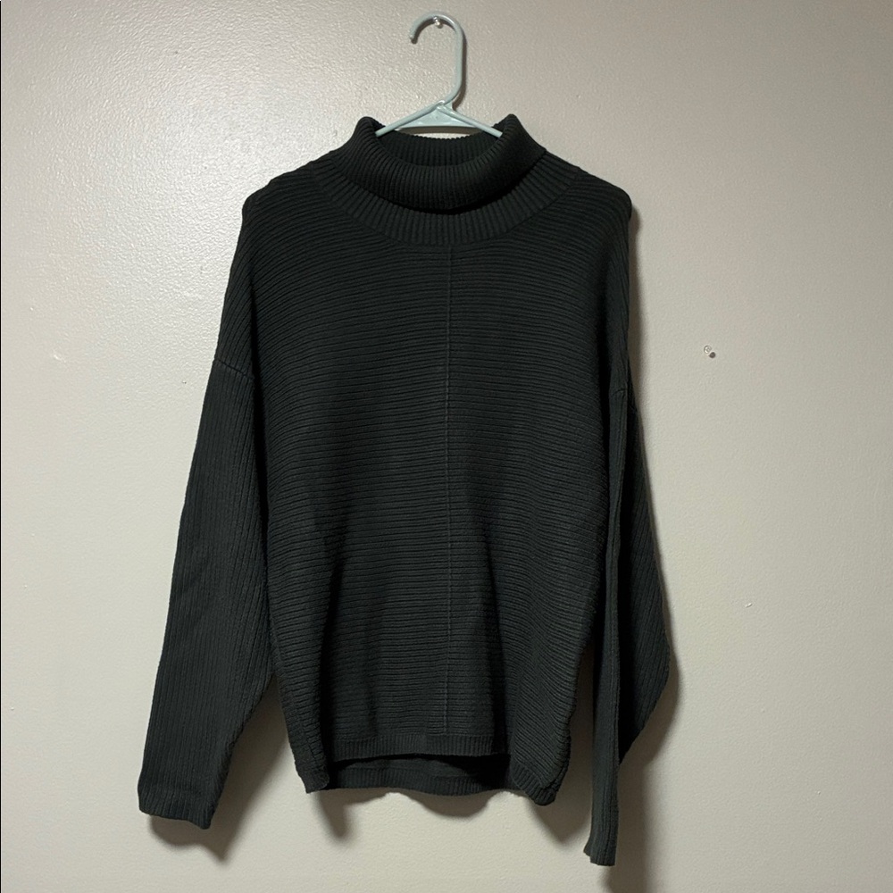 Cyrus Black Ribbed Turtleneck Sweater